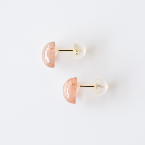 天然石ピアス／オレゴンサンストーン ピアス（スタッド・一粒