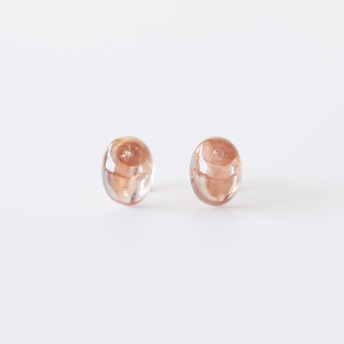 天然石ピアス／オレゴンサンストーン ピアス（スタッド・一粒