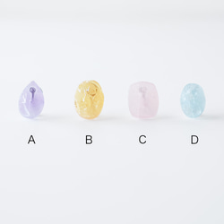 天然石イヤリング／キャンディーカラー4種 2枚目の画像