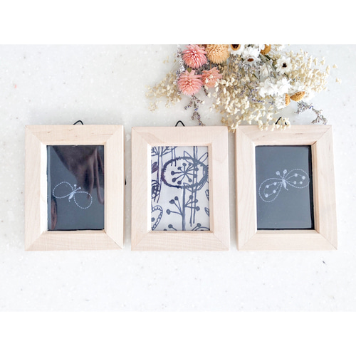 SOLD ミナペルホネン ファブリックフレーム 3点セット ナチュラル