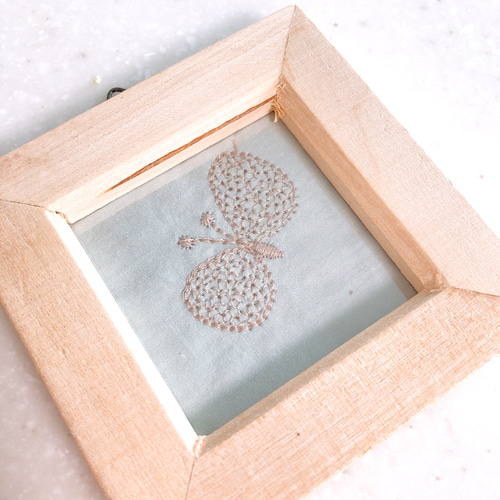 ♡ハンドメイド☆ミナペルホネン☆ファブリックフレーム ミナペルホネン land theater blue ファブリックフレーム 葉書サイズ