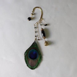 peacock feather ethnic ear hook 2枚目の画像