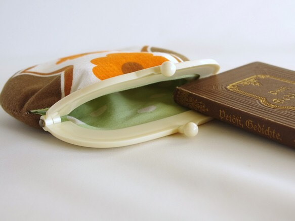 vintage fabric clasp pouch (retro flower) 3枚目の画像