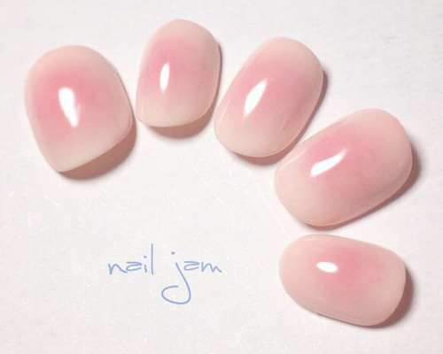 色付けネイル 桃色 じゅわっと桃色ネイル- ネイルチップ専門店ミチネイル