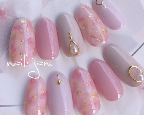 桜ピンクのタイダイネイル【A】 ネイルチップ（つけ爪） nail