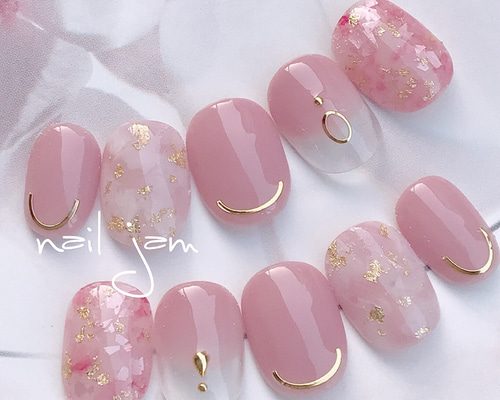 EVER NAIL ピンクネイルチップ 10個セット Shell Pink