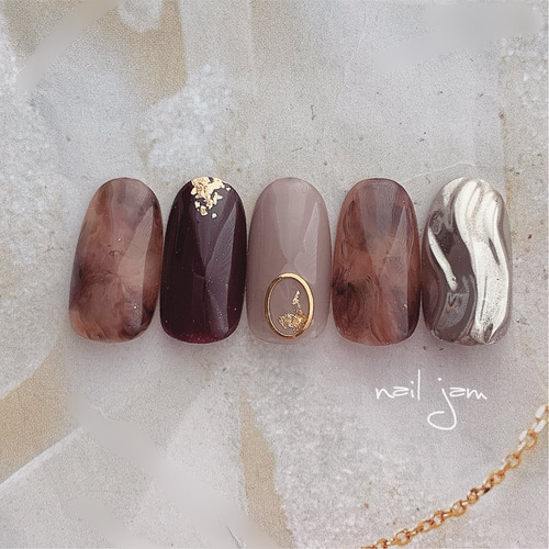 ◎no.001◎ ニュアンス べっ甲 ネイルチップ 結婚式 成人式