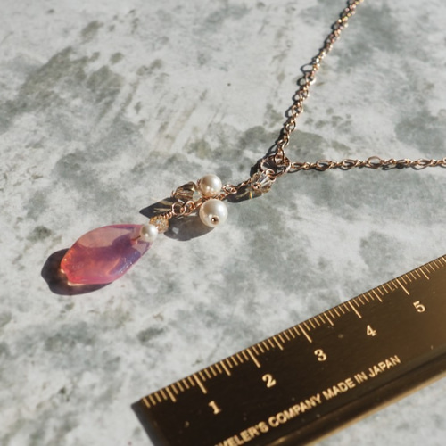 花しずくのネックレスチャームB 桜◇14kgfローズゴールド