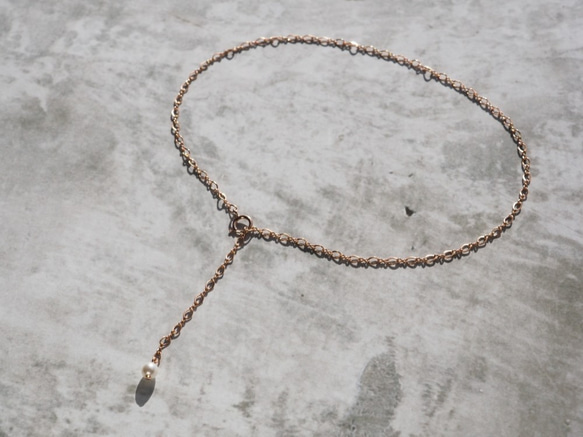 サイズが自由に変えられる・長さが選べるチェーンアンクレット 調整