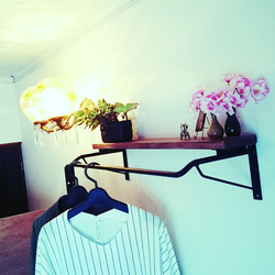 90cmアイアン壁掛けハンガーラック・飾り棚 90cmアイアン壁掛けハンガーラック・飾り棚 棚・本棚の通販 | iichi