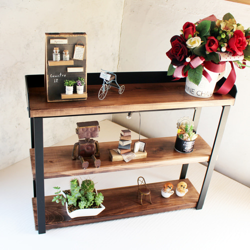 アイアンスパイスラック・3段木材バージョン【送料無料】 棚