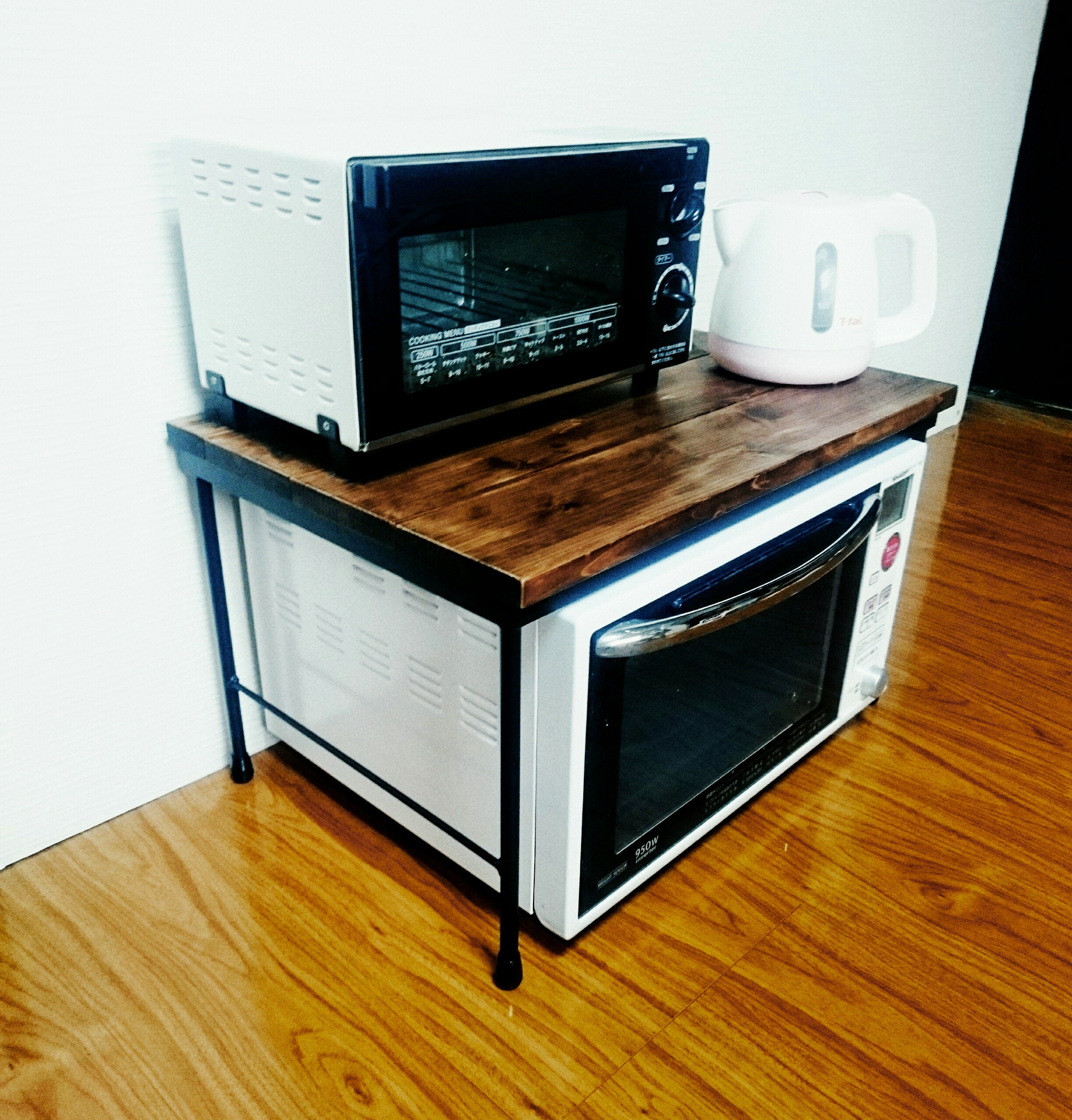 アイアン電子レンジラック！角鉄ネジリ仕様