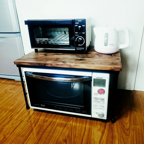 アイアン電子レンジラック！角鉄ネジリ仕様 アイアン電子レンジラック