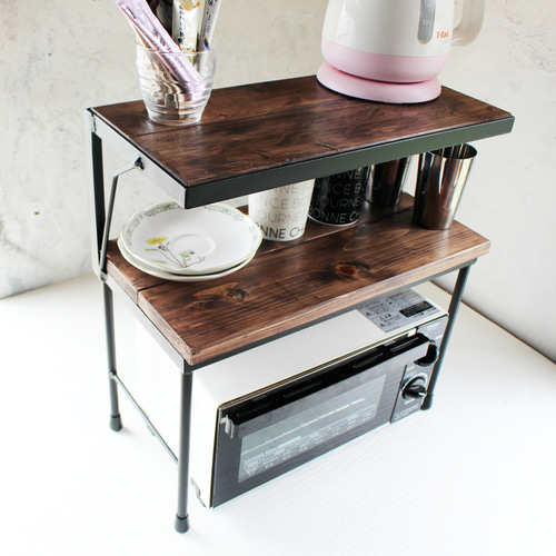 アイアン2段トースターラック・レンジ台【送料無料】 その他調味