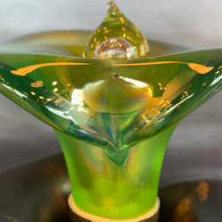 お花のガラスランプ「ひらり碧～咲台」　(LED電球) 4枚目の画像