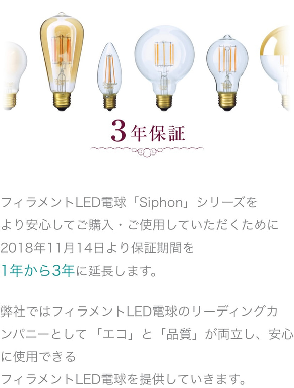 EDISON (エジソン)　LED電球　3年保証 3枚目の画像