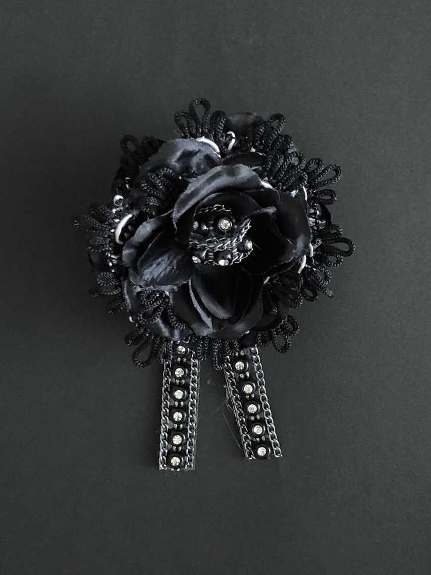 ブラックローズコサージュ