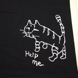 ヘルプ猫半袖Tシャツ/ねこT　　黒S 3枚目の画像