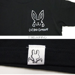 デビルウサギ半袖Tシャツ　メンズ・兎Tシャツ 　黒M 2枚目の画像