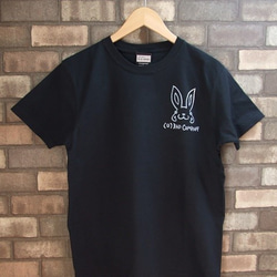 デビルウサギ半袖Tシャツ　メンズ・兎Tシャツ 　黒L 2枚目の画像