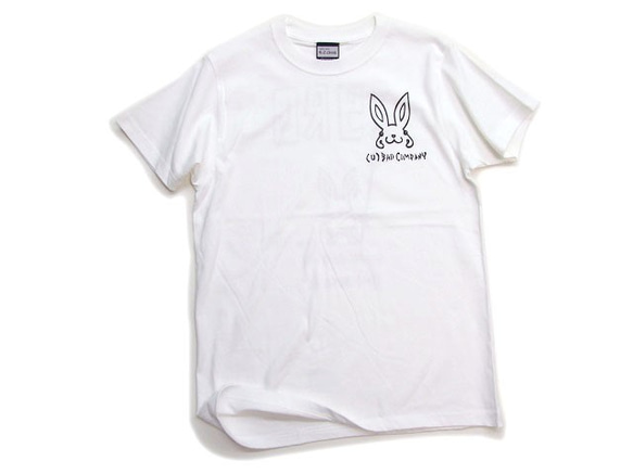 デビルウサギ半袖Tシャツ　メンズ・兎Tシャツ 　白S 2枚目の画像