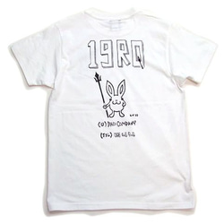 デビルウサギ半袖Tシャツ　メンズ・兎Tシャツ 　白S 3枚目の画像
