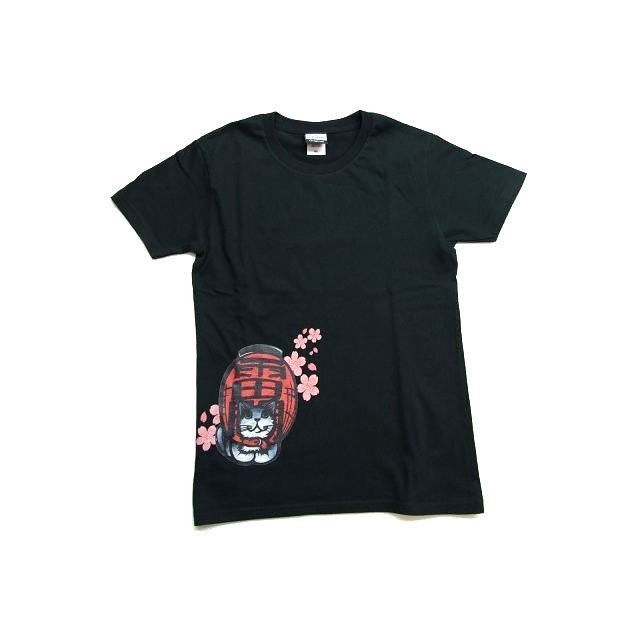 和柄 猫 tシャツ 桜雷門半袖Tシャツ 猫柄 KCT0003 アート作家コラボ　WM