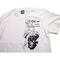美女Tシャツ RIDO-ONエンジン 男女兼用 tシャツ 白M エンジニアシリーズ　tシャツ 3枚目の画像