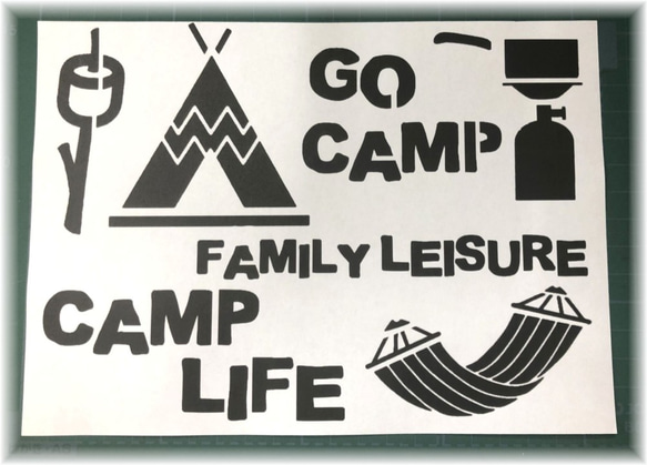 ステンシルシート◎A5サイズ◎キャンプ2◎ 型紙 kiyono629 通販