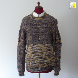 草木染 絹の手編みセーター 1枚目の画像