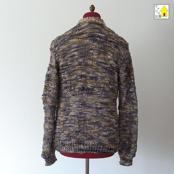 草木染 絹の手編みセーター 2枚目の画像
