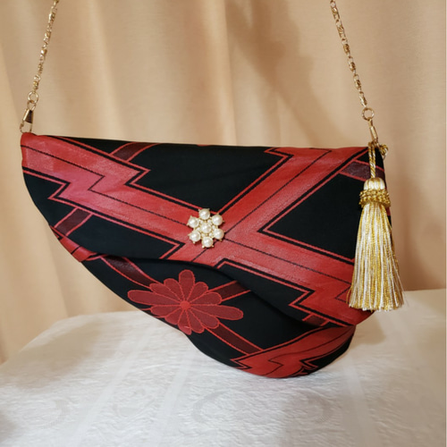 シルク着物帯のアートデザイン2waysクラッチバッグ クラッチバッグ  