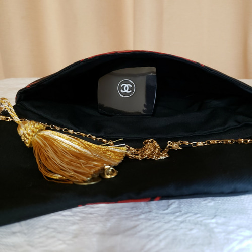 シルク着物帯のアートデザイン2waysクラッチバッグ クラッチバッグ  