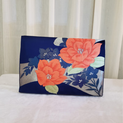 Creema限定♡母の日】シルバー花柄様シルク着物帯の2ways