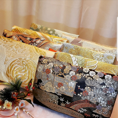 お正月#忘年会#新年会着物帯の2waysクラッチバッグ クラッチバッグ  