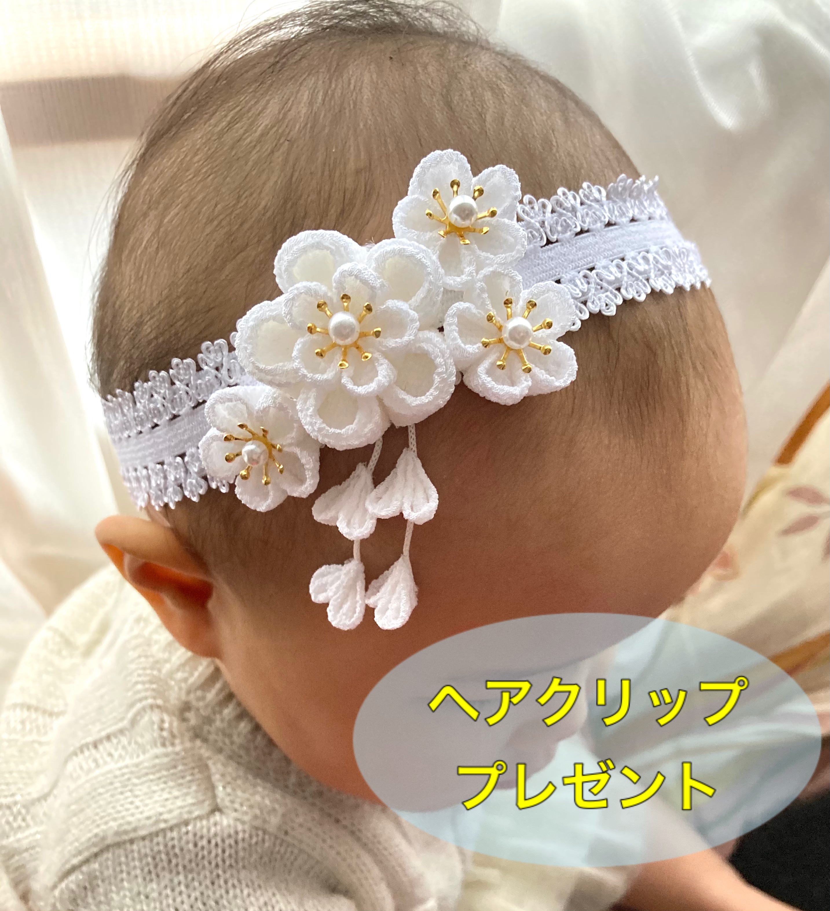 つまみ細工 髪飾り ベビーヘアクリップ 滑り止め ひな祭り