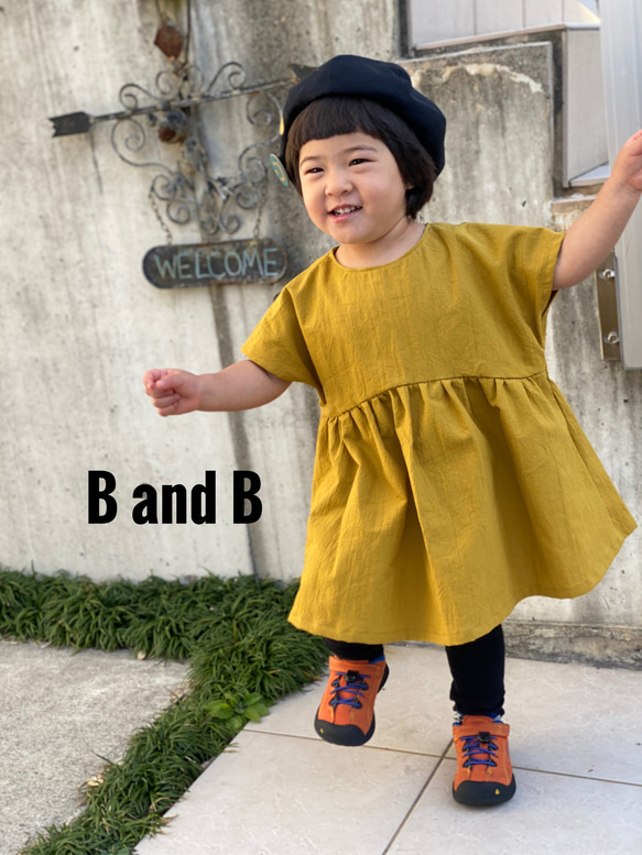 90cm】年中着まわせるワンピース マスタード 子供服 bandb 通販