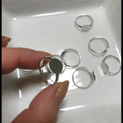 リング 指輪パーツ 平皿 ホワイトシルバー 2枚目の画像