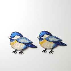 とまる青い鳥（ワッペン）2枚入り 1枚目の画像