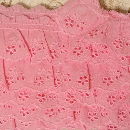 特価】 コットンギャザーレース 280cm ピンク／お子様など
