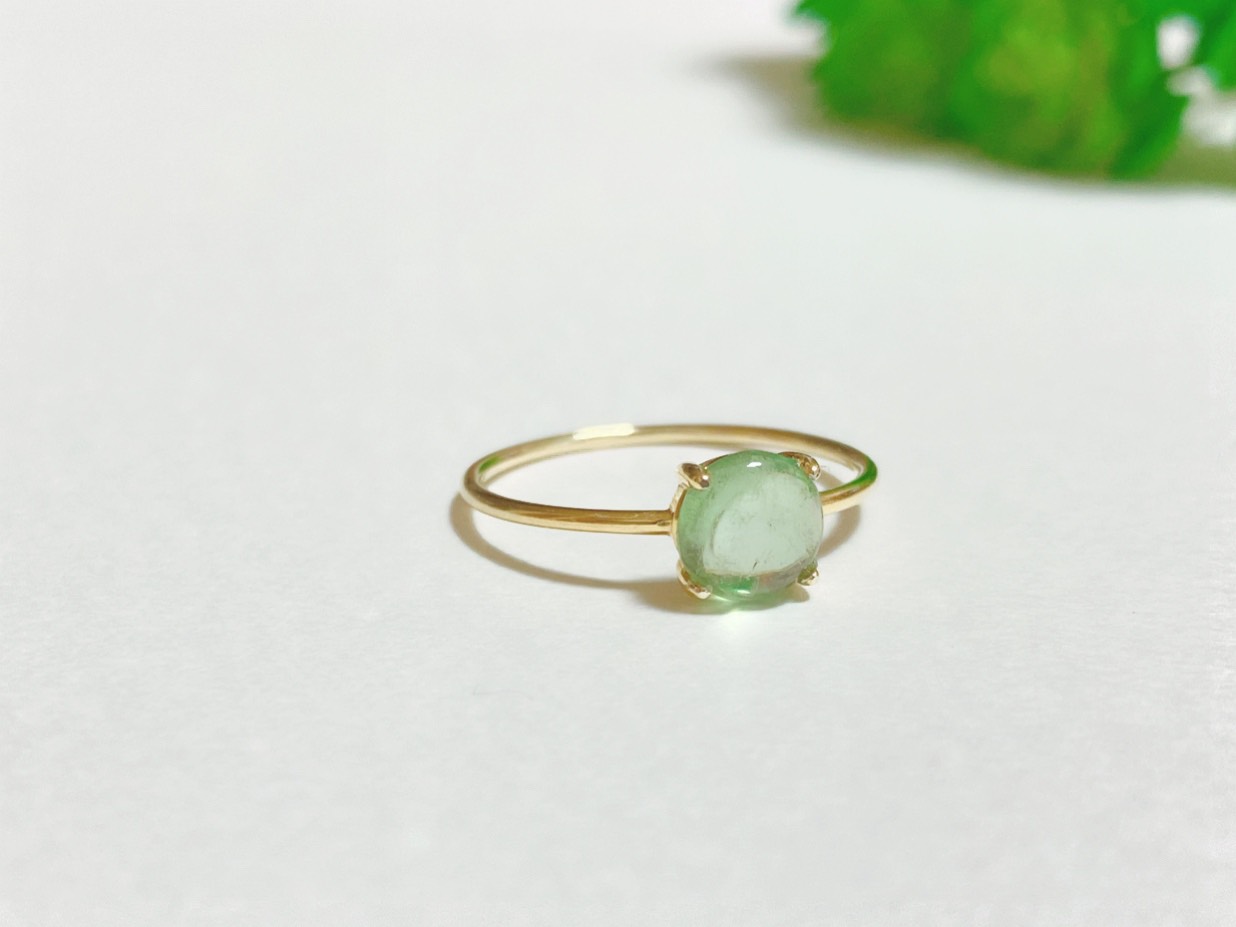 グリーンカイヤナイト・round ring＊ silver925製/18kgp 指輪