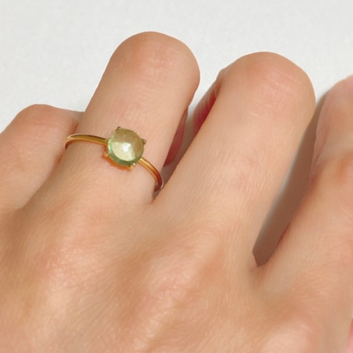 グリーンカイヤナイト・round ring＊ silver925製/18kgp 指輪