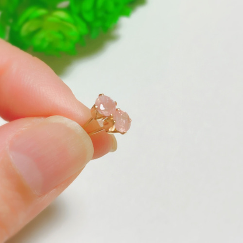 14kgf☆プチjewelピアス・アフリカンストロベリークォーツ ピアス