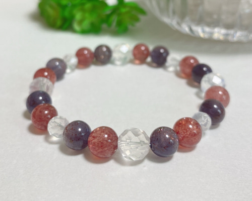 ☆鉱物図鑑ブレスレット☆ブラッドショットアイオライト/アフリカン