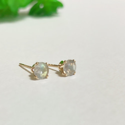 14kgf☆プチjewelピアス・ラブラドライト 2枚目の画像