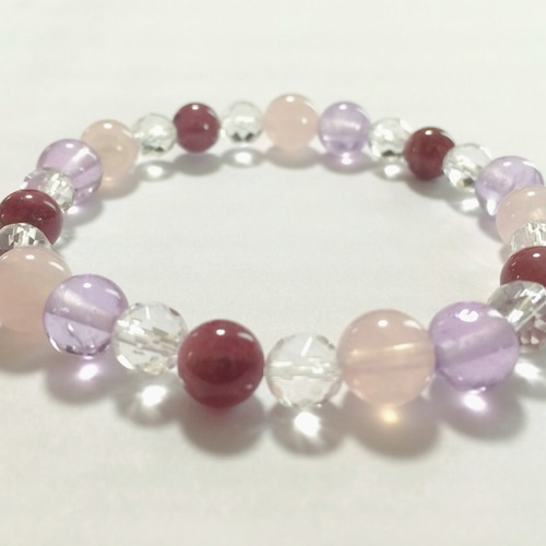 ☆癒しと愛のブレスレット☆ピンクトルマリン/ラベンダーアメジスト