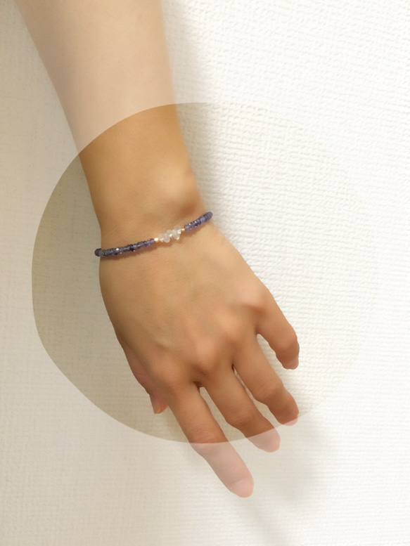 ＊アイオライトplusブルームーンストーン＊bracelet＊ 4枚目の画像