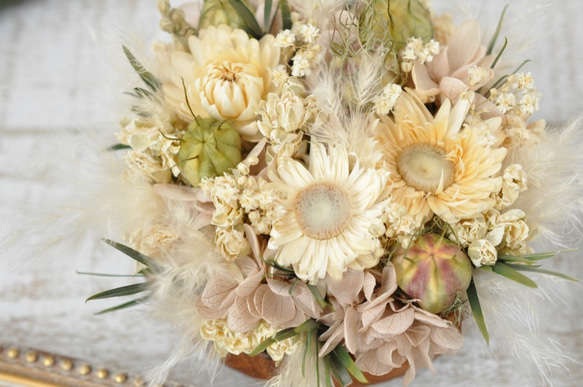 acacia bowl arrangement ～champagne pink～ 4枚目の画像