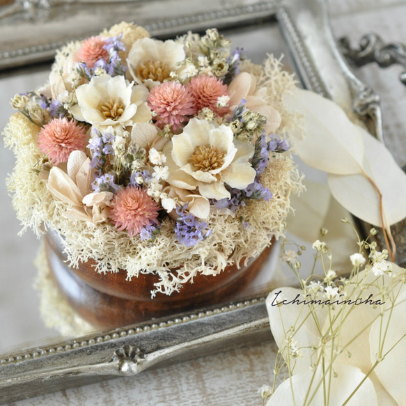 ✽母の日におすすめ✽甘い砂糖菓子のようなお花たち　acacia bowl  ～sugar～ 1枚目の画像