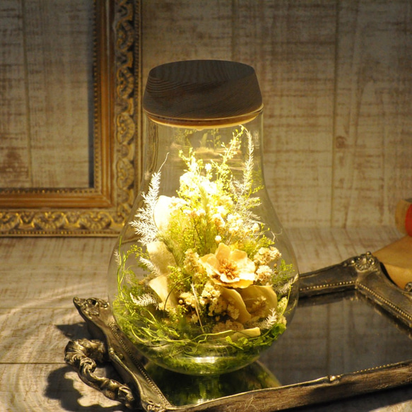 陶器製テーブルランプ 青華緑彩 花瓶卓上ライト ☆ 青華緑彩